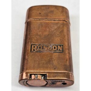 Ronson Varaflame Lighter Unisex OS Copper Fair Vintage Butane Pocket Lighter